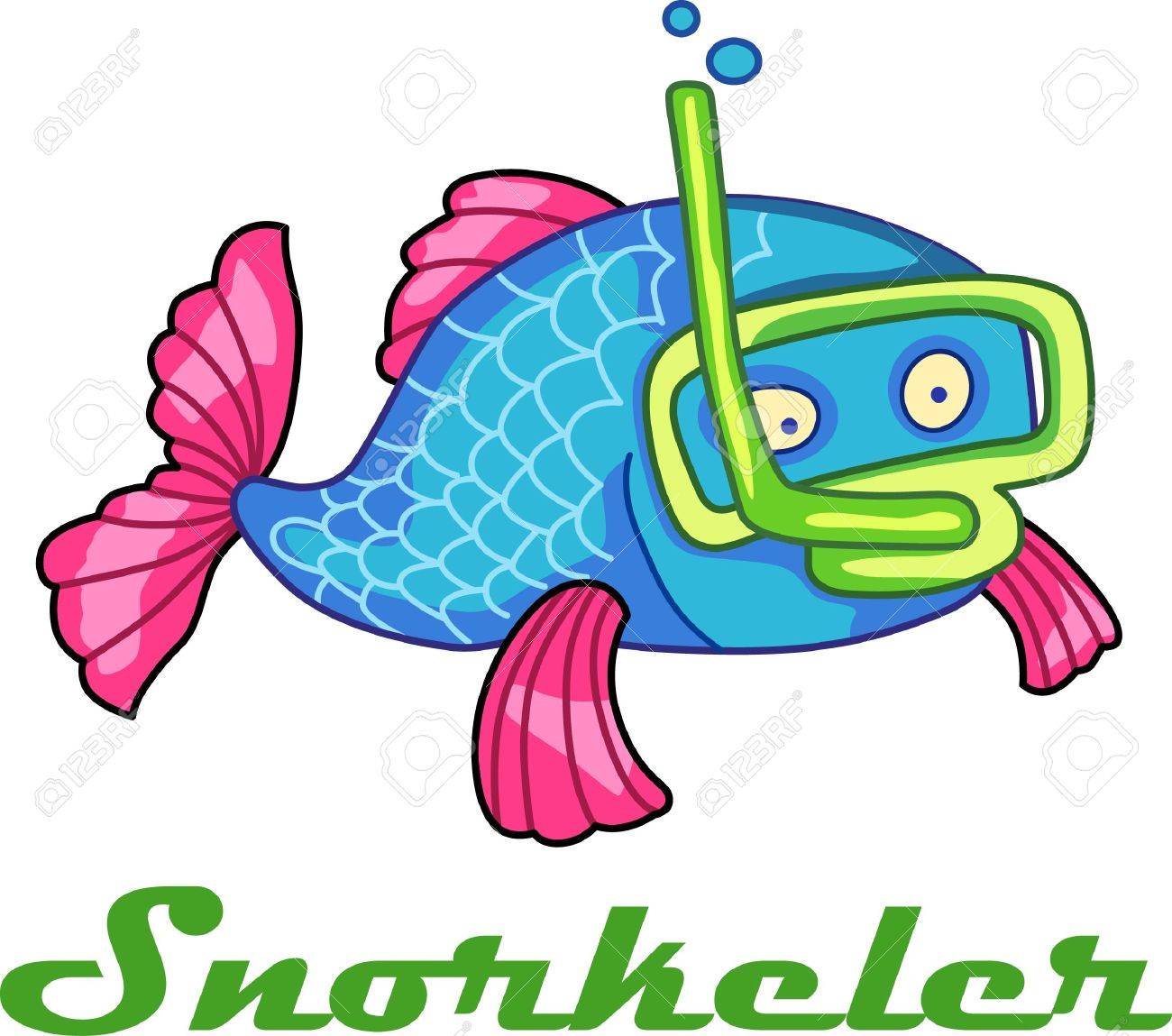 魚の水泳の これらのかわいい魚と夢の国にあなたの小さな一を送信します 保育園に最適 のイラスト素材 ベクタ Image