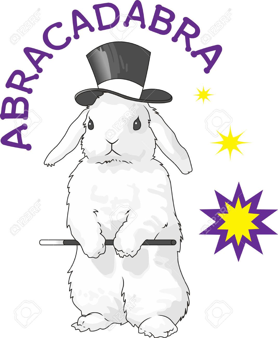 This Cute Rabbit Is The Perfect Design To Promote Your Magic Show Stock Vector