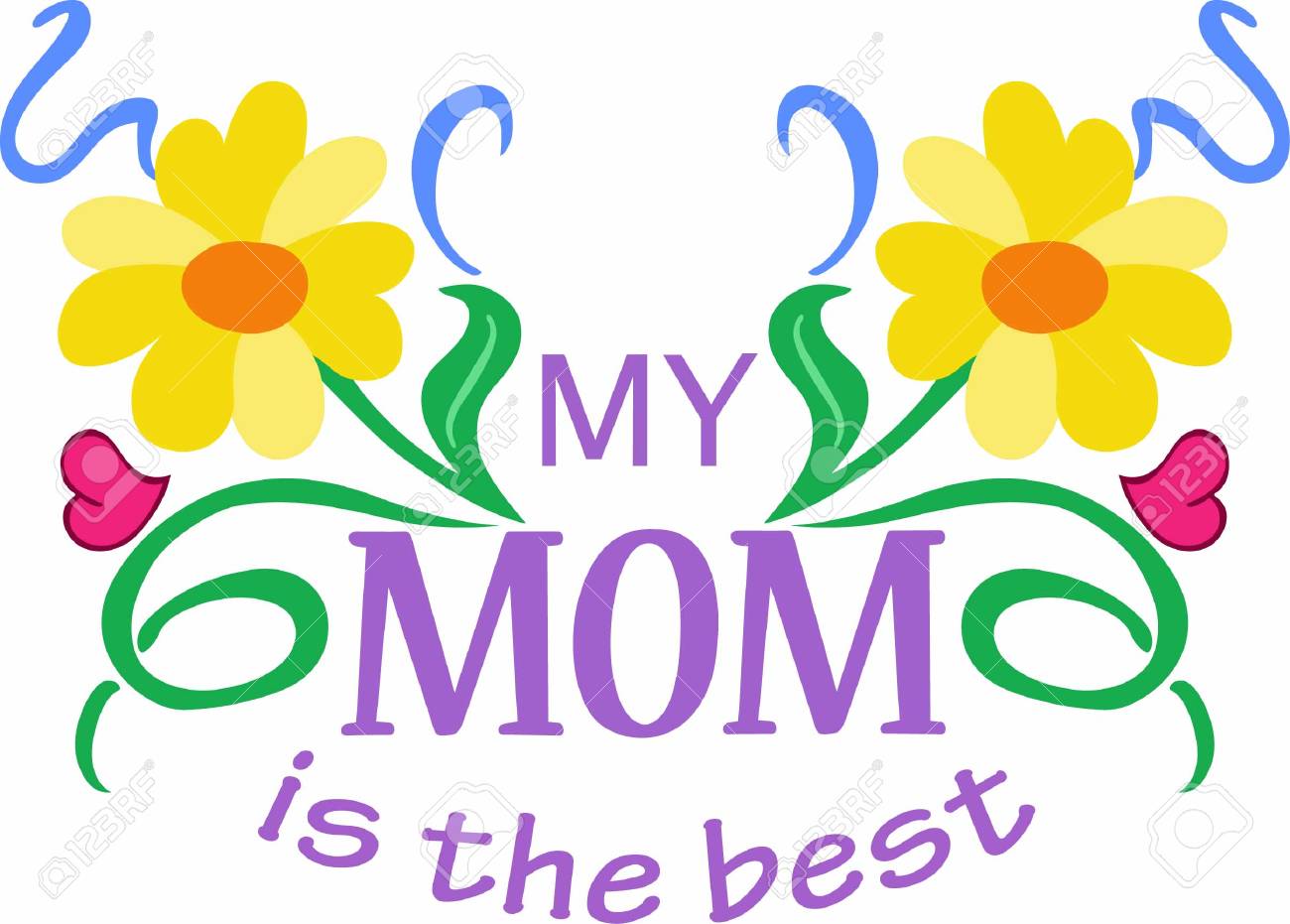 母の日はどのくらい彼女は感謝のお母さんを伝えるに最適な時間です 彼女は偉大な概念からのこの特別な設計を送信します のイラスト素材 ベクタ Image