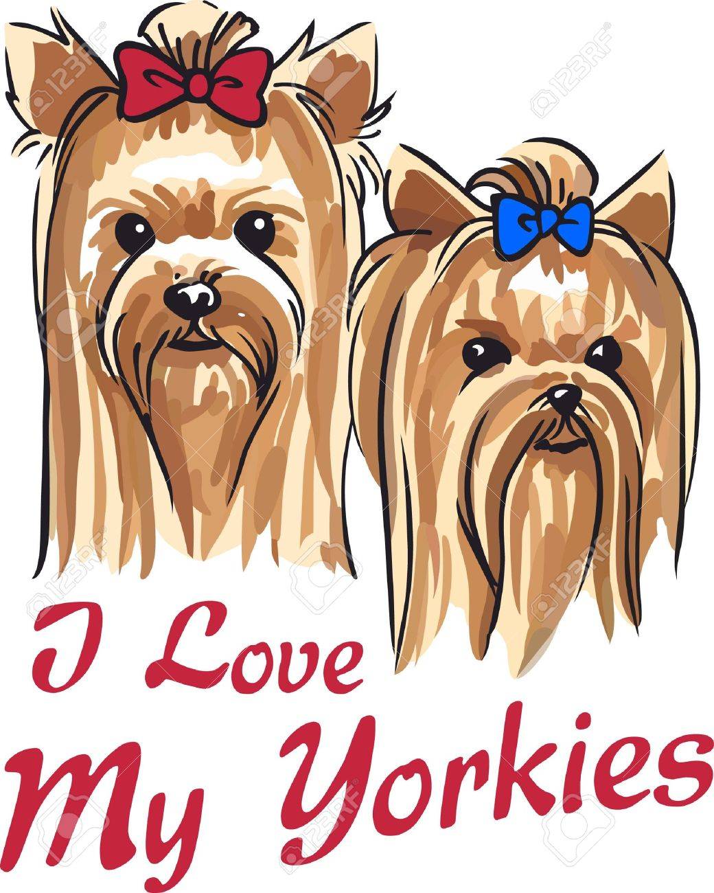 かわいいヨーキー デザインあなたの犬のための愛を表示します のイラスト素材 ベクタ Image