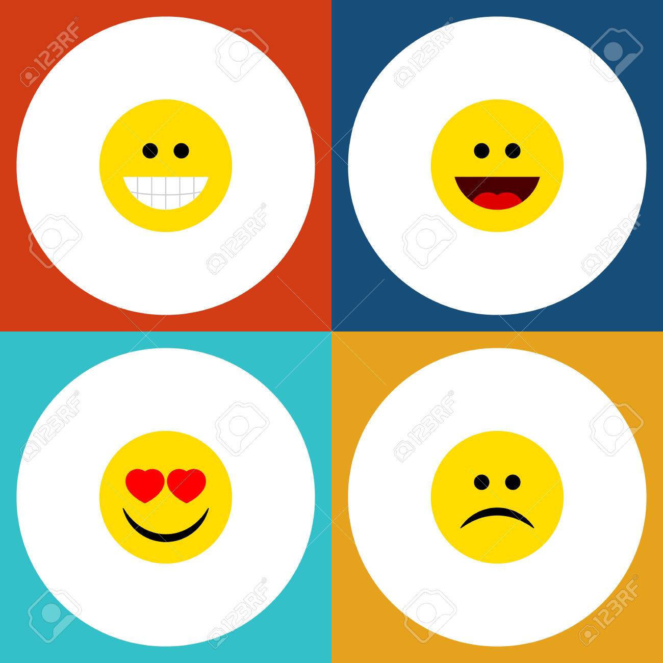 Flacher Ikonen Ausdruck Satz Von Grinsen Von Liebe Von Lachen Und Von Anderen Vektor Gegenstanden Enthalt Auch Traurig Stirnrunzeln Lacheln Elemente Lizenzfrei Nutzbare Vektorgrafiken Clip Arts Illustrationen Image 83137178