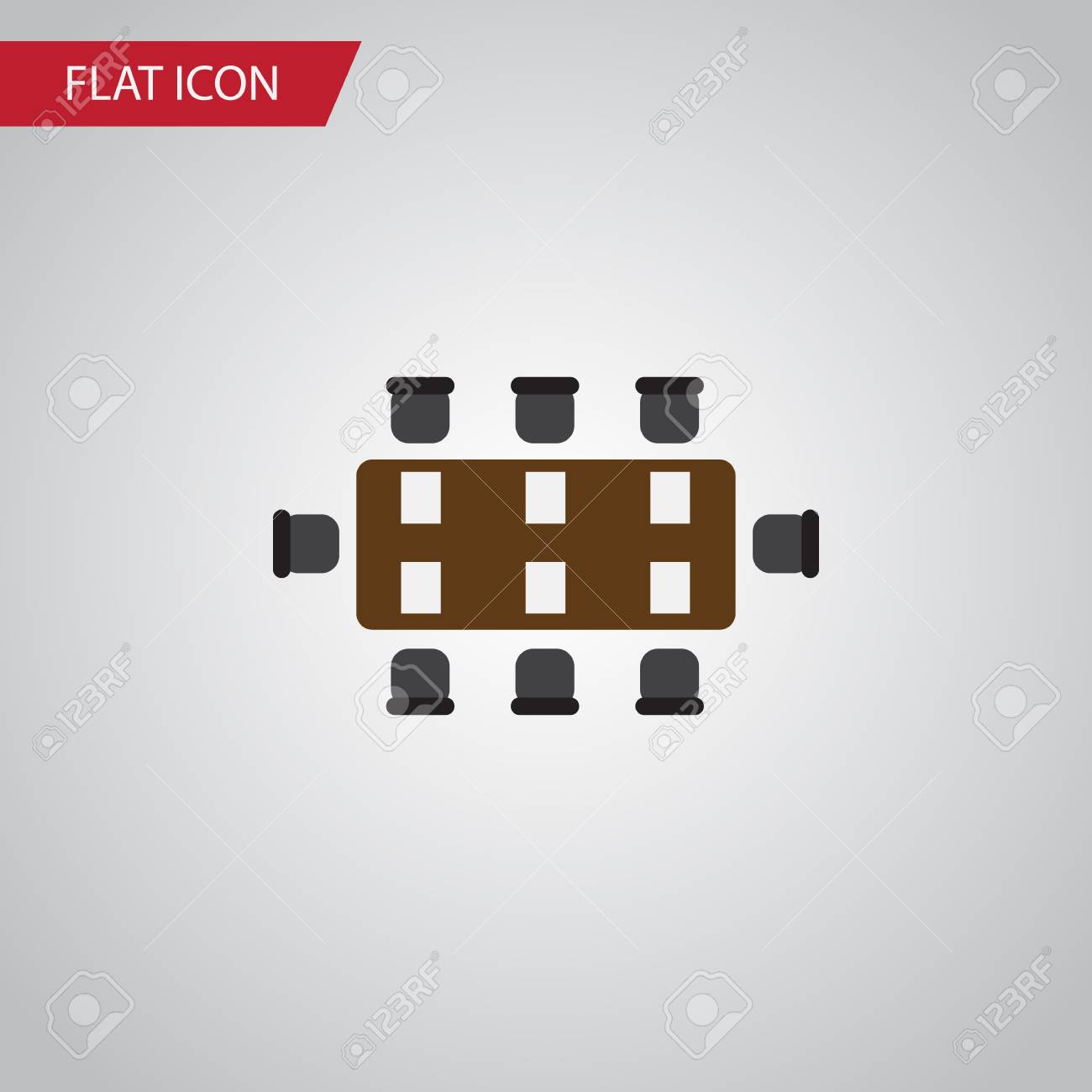 分離されたテーブル フラット アイコン 会議室 テーブル 会議のコンセプト会議室ベクター要素を使用できます のイラスト素材 ベクタ Image