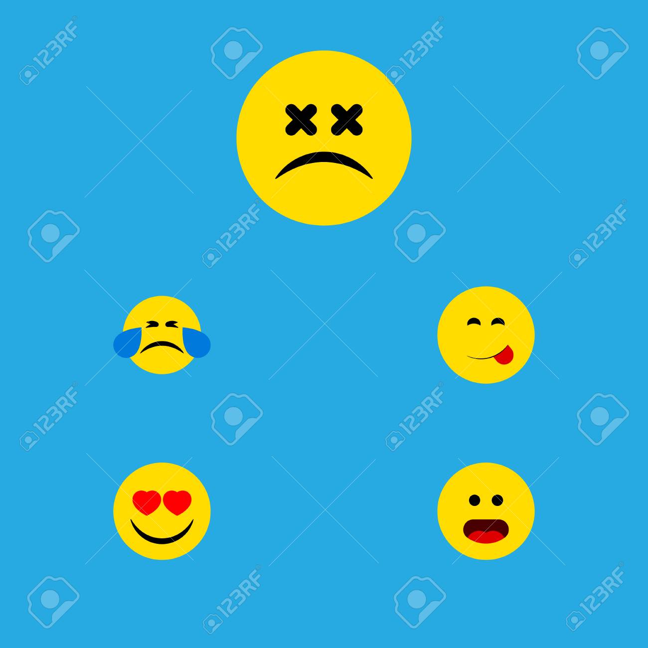 Flat Icon Emoji Conjunto De Sudor Frio Amor Cara Cruzada Y Otros Objetos Vectoriales Tambien Incluye Smile Dizzy Food Elements Ilustraciones Vectoriales Clip Art Vectorizado Libre De Derechos Image 85991655