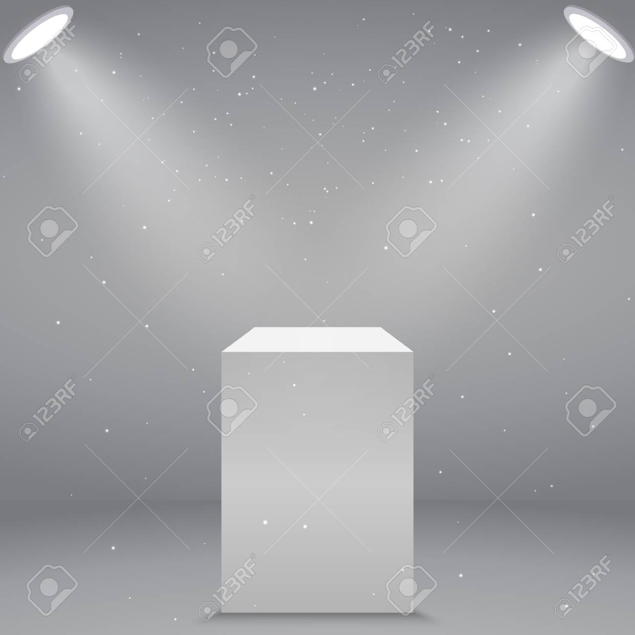 3dリアルな白空の博物館の台座または表彰台ベクトルイラスト のイラスト素材 ベクタ Image