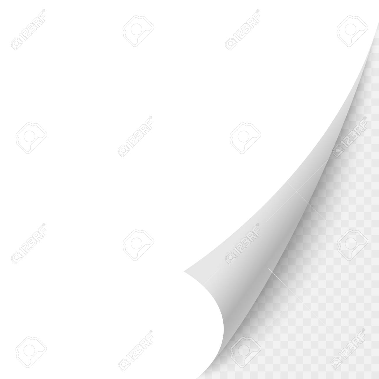 Paper blank page curled corner with shadow. Vector template illustration for your design - 97229012 Paper blank page curled corner with shadow. Vector template illustration for your design - 97229012