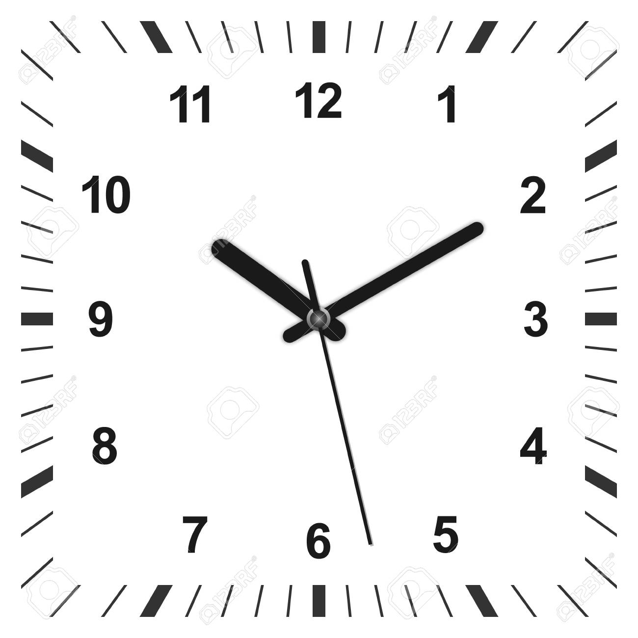 3d Realistic Square Shaped Clock Vector Illustration Royalty Free Cliparts Vectors And Stock Illustration Image 97228374