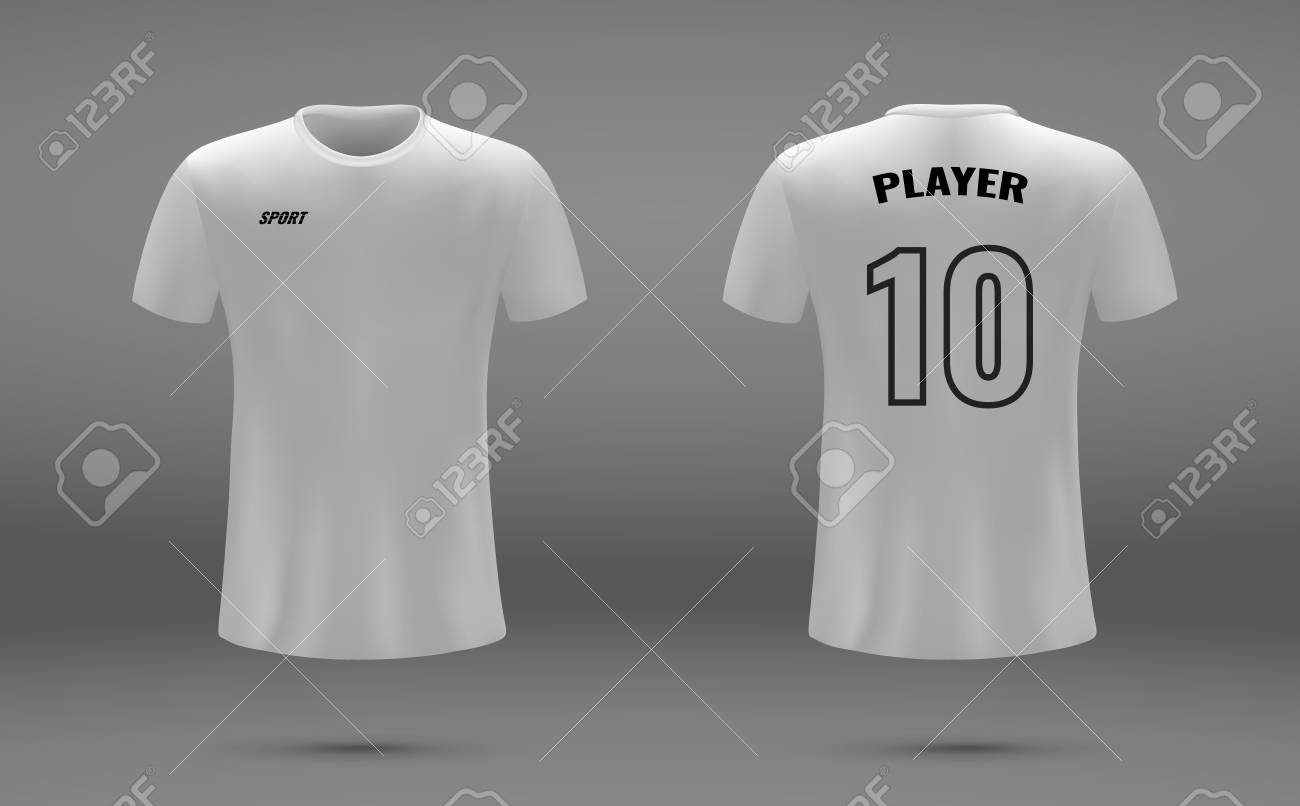 realistic soccer jersey t shirt uniform template for football