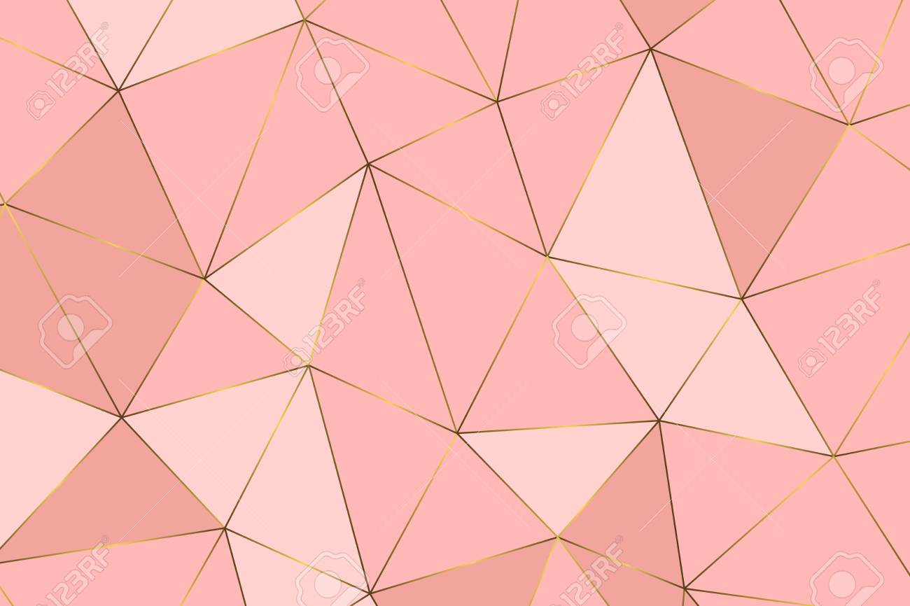 rose gold geometric abstract pattern template for birthday