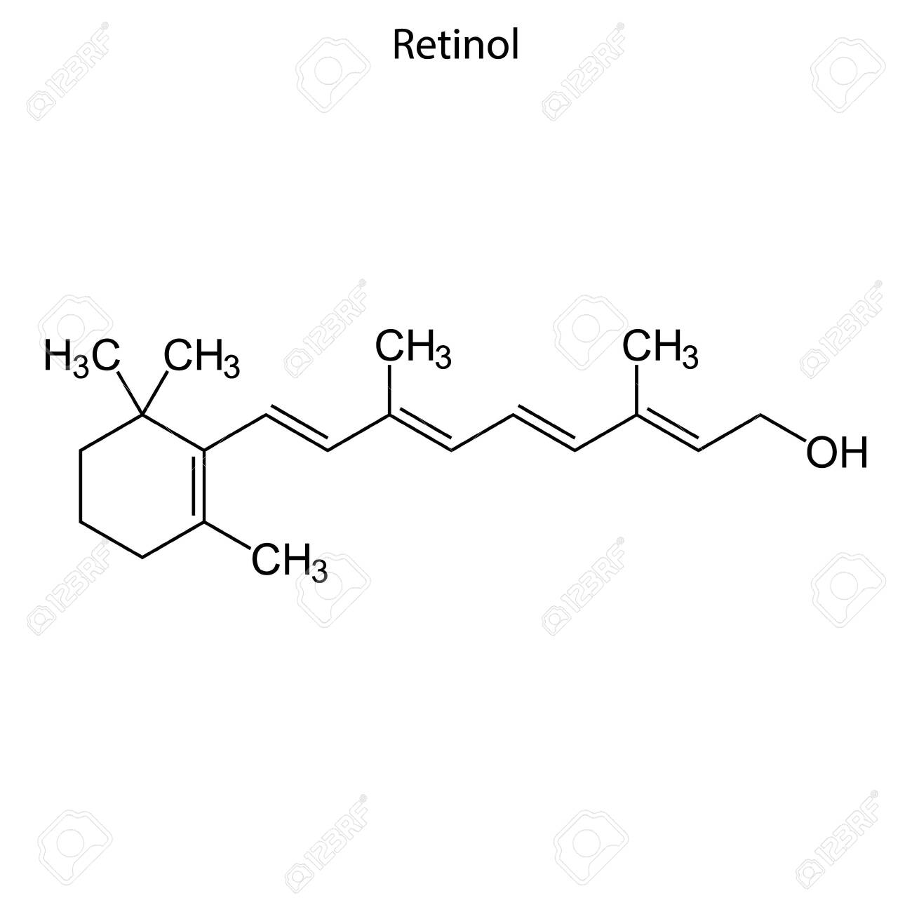 Skeletal Formula Of Retinol Vitamin A Chemical Molecule Royalty Free Cliparts Vectors And Stock Illustration Image 123715758
