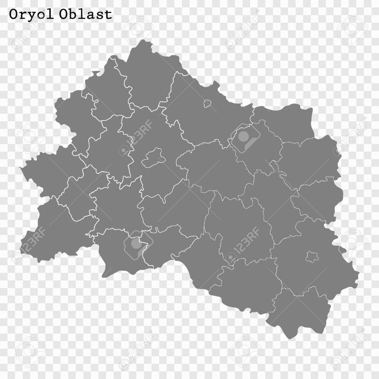 High Quality Map Of Oryol Oblast Is A Region Of Russia With Borders Royalty Free Cliparts Vectors And Stock Illustration Image 125224412
