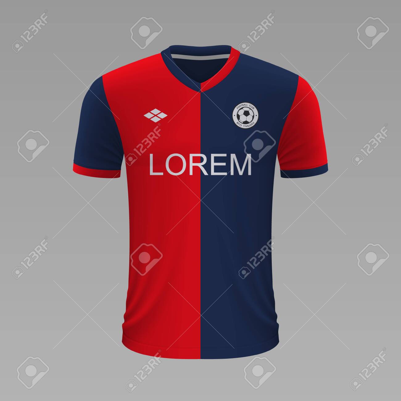 Realistic Soccer Shirt Genoa 2020 Jersey Template For Football Royalty Free Cliparts Vectors And Stock Illustration Image 129540546