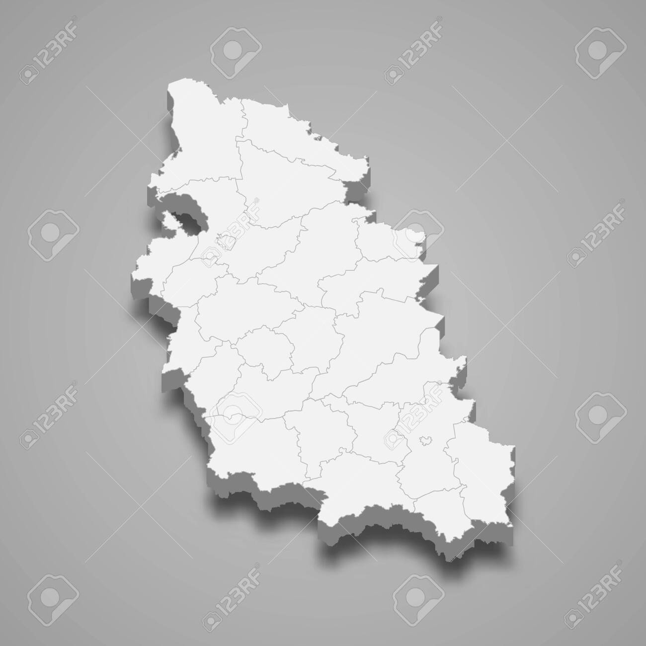 3d Map Of Pskov Oblast Is A Region Of Russia Royalty Free Cliparts Vectors And Stock Illustration Image 147914558