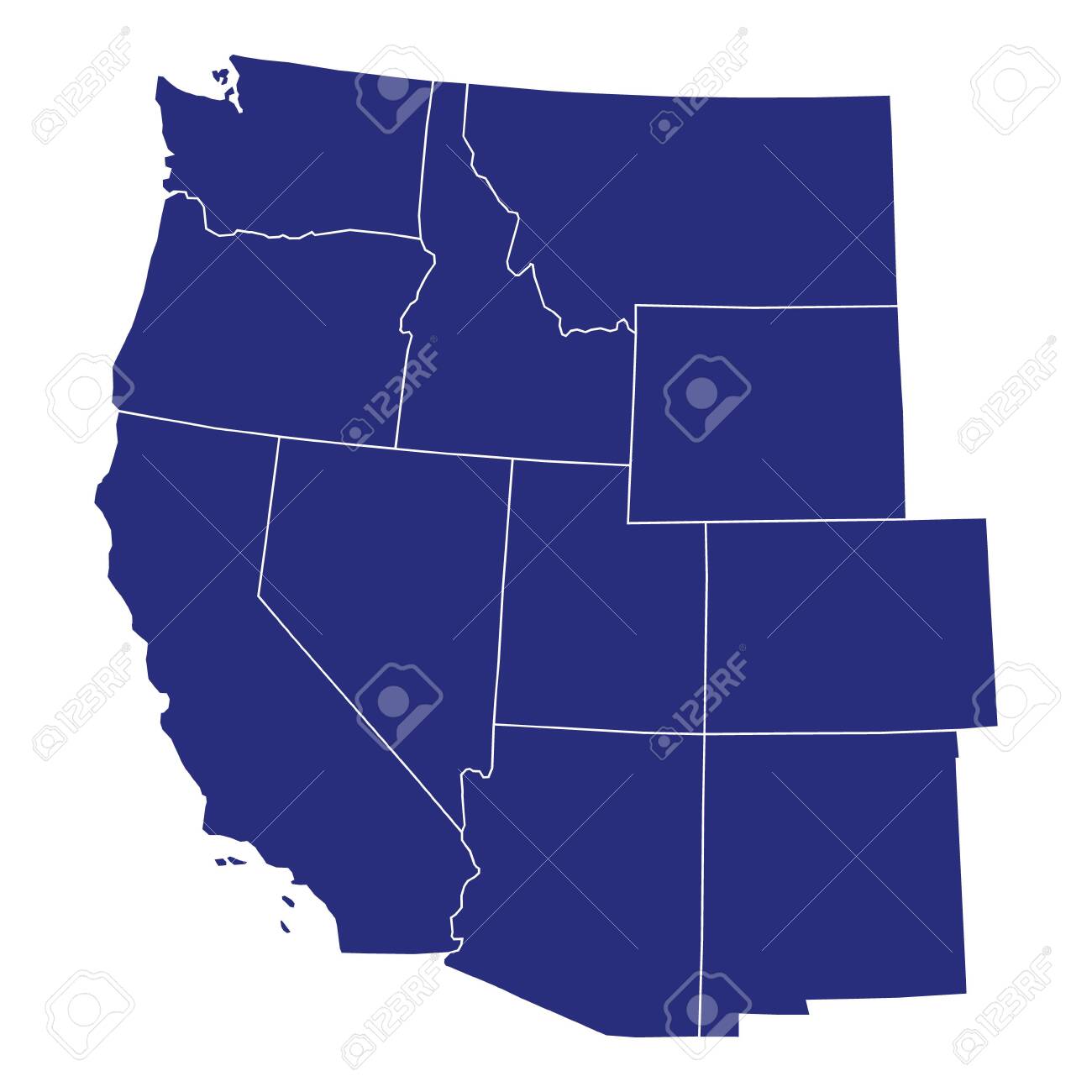 주 경계가 있는 미국 서부 지역의 고품질 지도 로열티 무료 사진, 그림, 이미지 그리고 스톡포토그래피. Image 150167897