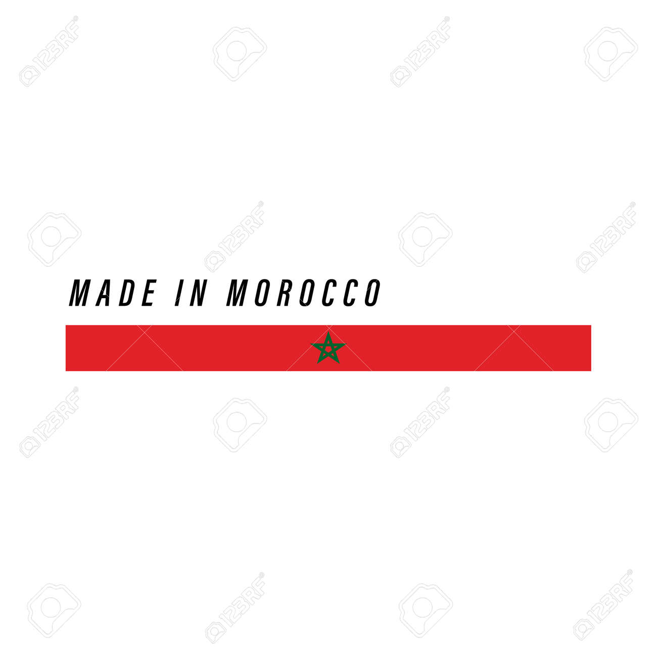 Made in Morocco, badge or label with flag isolated on white background - 168929102 Made in Morocco, badge or label with flag isolated on white background - 168929102