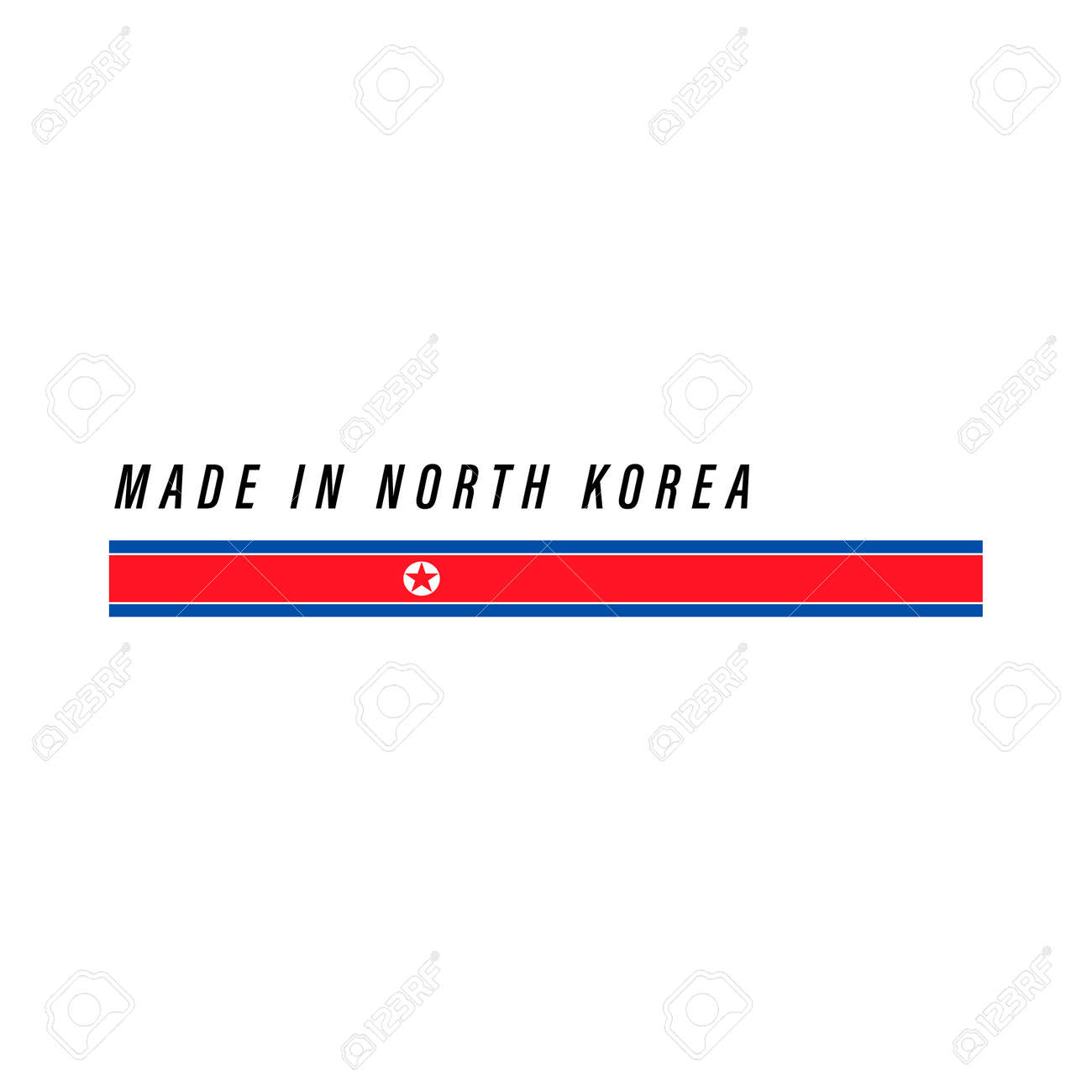Made in North Korea, badge or label with flag isolated on white background - 168929107 Made in North Korea, badge or label with flag isolated on white background - 168929107