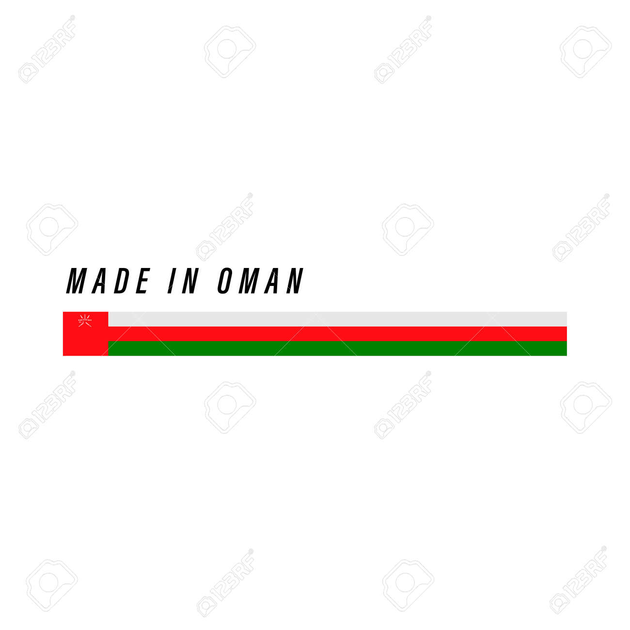 Made in Oman, badge or label with flag isolated on white background - 168929110 Made in Oman, badge or label with flag isolated on white background - 168929110