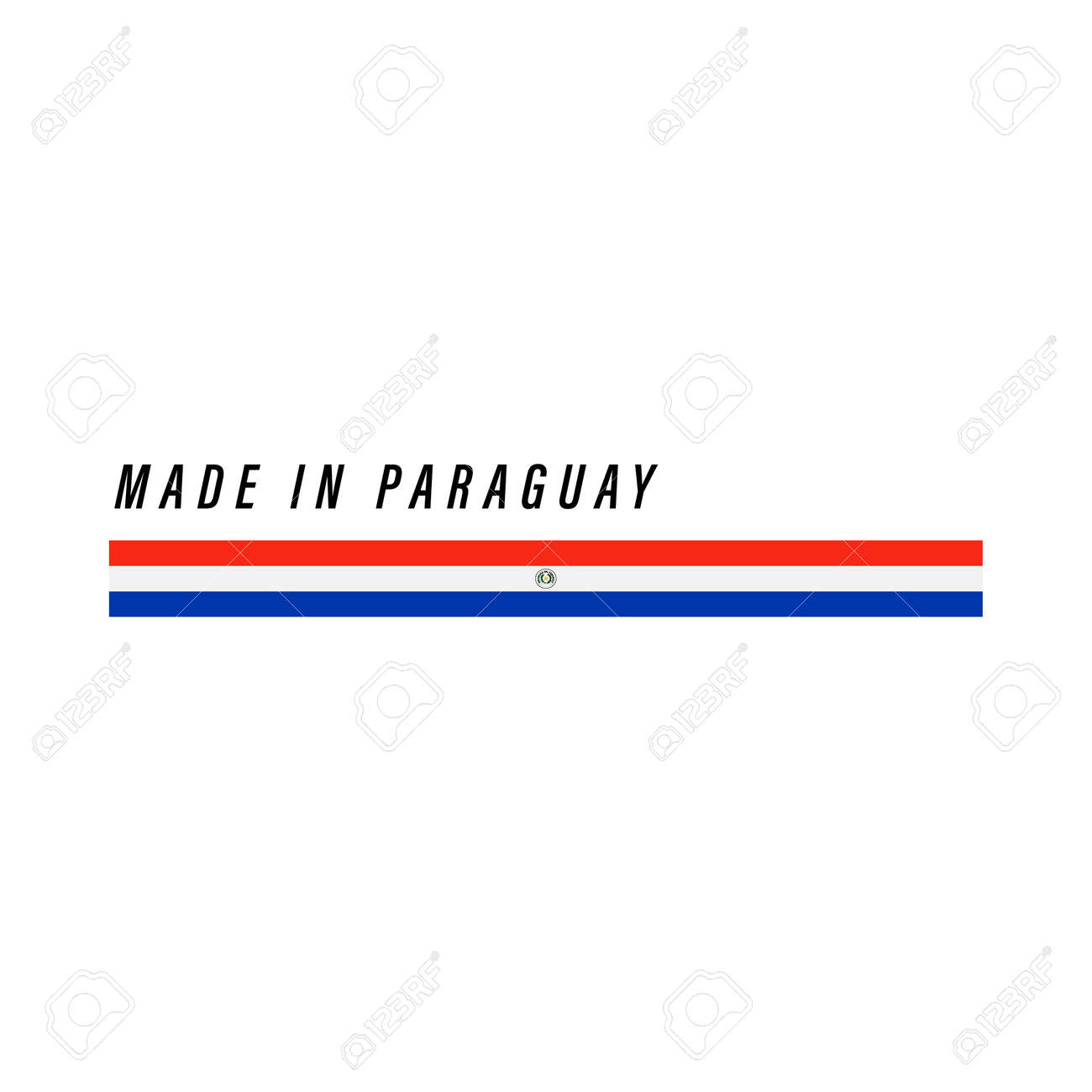 Made in Paraguay, badge or label with flag isolated on white background - 168929111 Made in Paraguay, badge or label with flag isolated on white background - 168929111