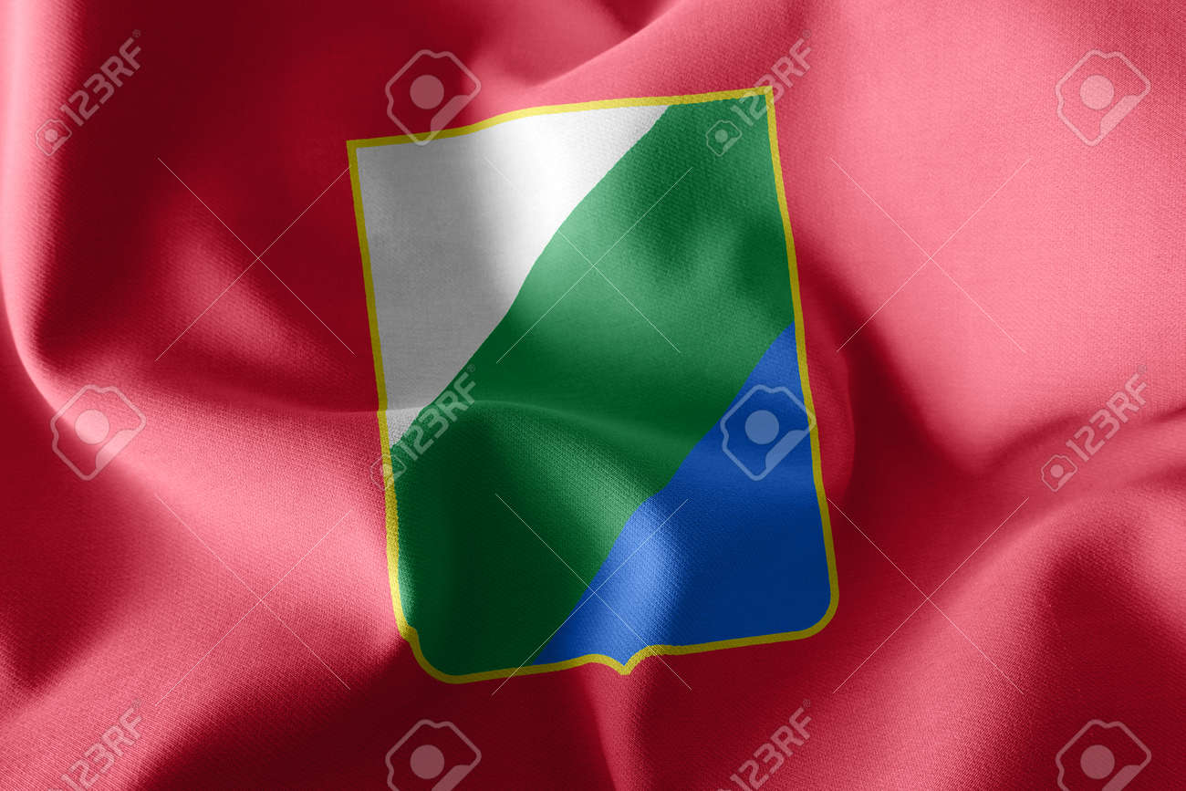 3D illustration flag of Abruzzo is a region of Italy. Waving on the wind flag textile background - 168929076 3D illustration flag of Abruzzo is a region of Italy. Waving on the wind flag textile background - 168929076