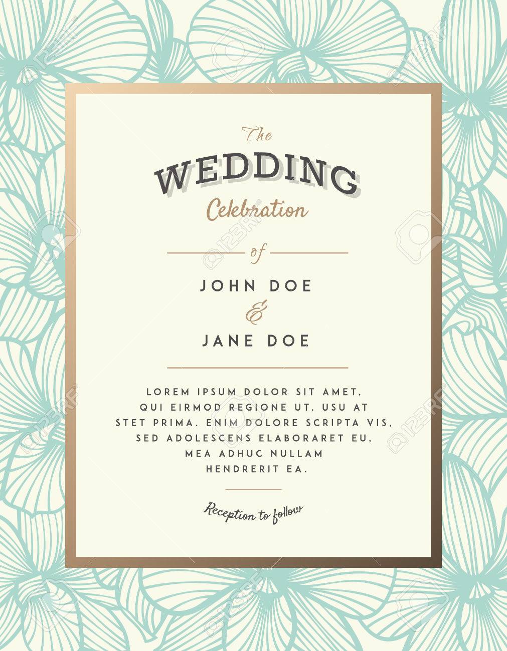 elegant wedding invitation with orchid flowers perfect for wedding