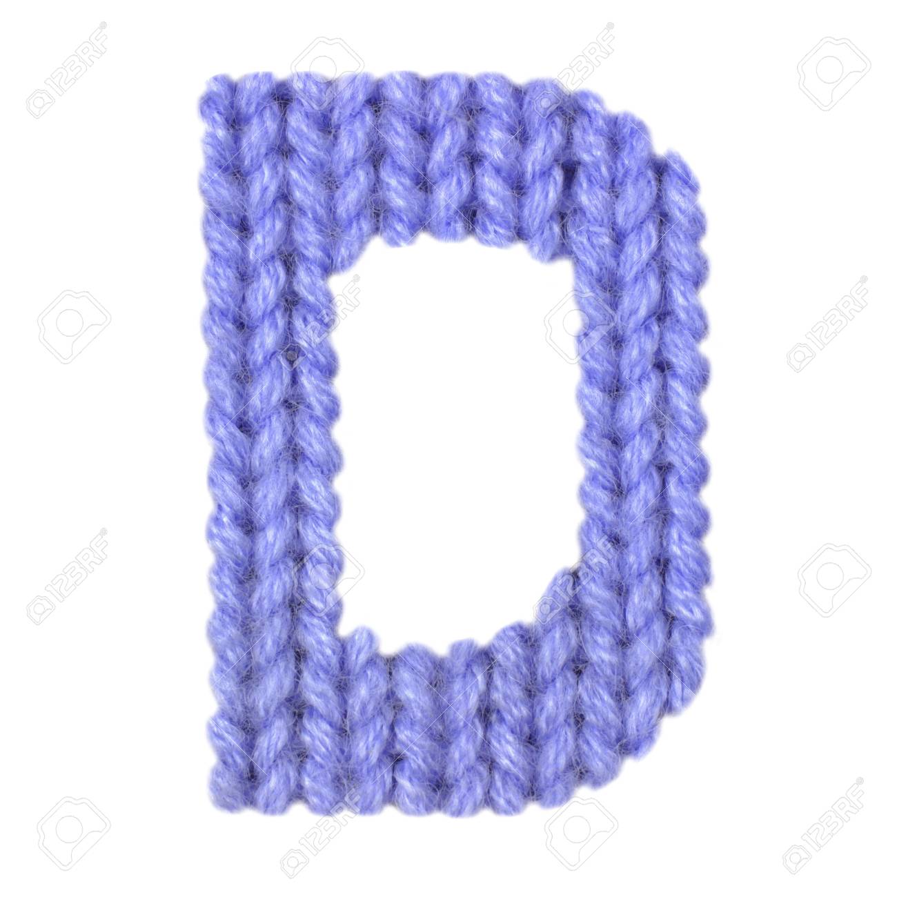 Letter D Alphabet On A Blurry Texture Knitted Pattern Of Woolen Letter D Alphabet On A Blurry Texture Knitted Pattern Of Woolen