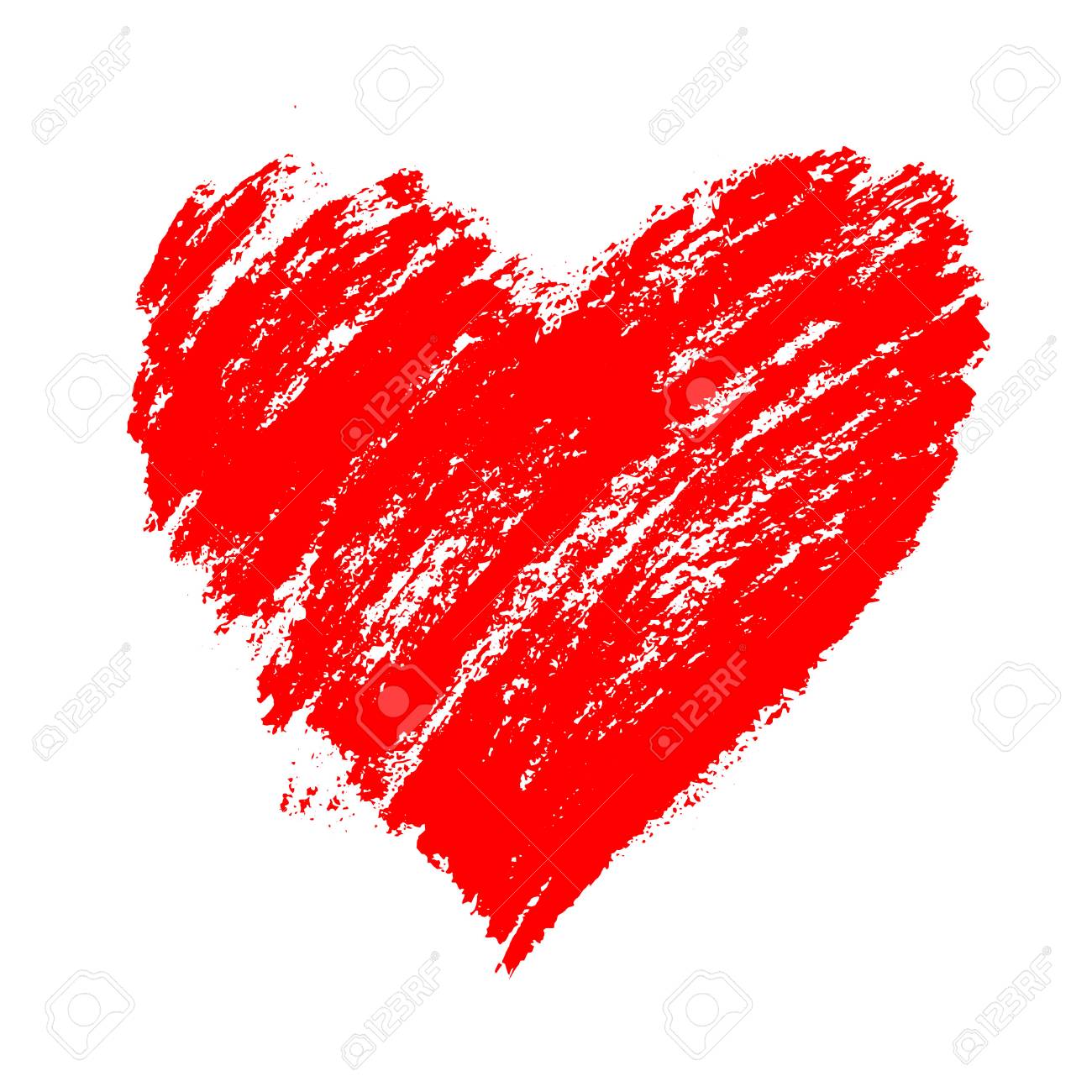 Coracao Vermelho Grunge Mao Desenhada Com Salpicos E Pinceladas Simbolo Do Amor E Dia Dos Namorados Elemento Do Vetor Para O Projeto Do Feriado Isolado No Branco Ilustraciones Vectoriales Clip Art Vectorizado