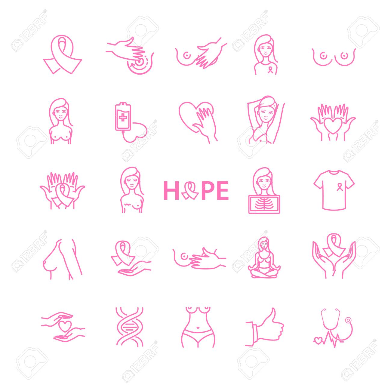 breast cancer icons Amateur american teen
