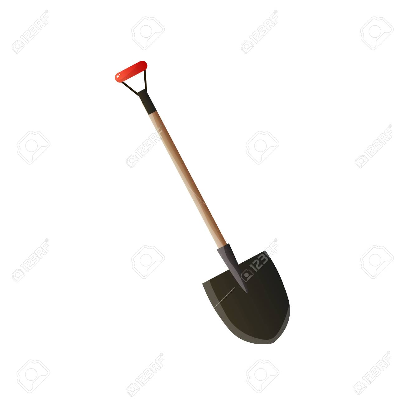Firefighting Sticker With Steel Fire Spade With Wooden Handle Royalty Free Cliparts Vectors And Stock Illustration Image 124436087
