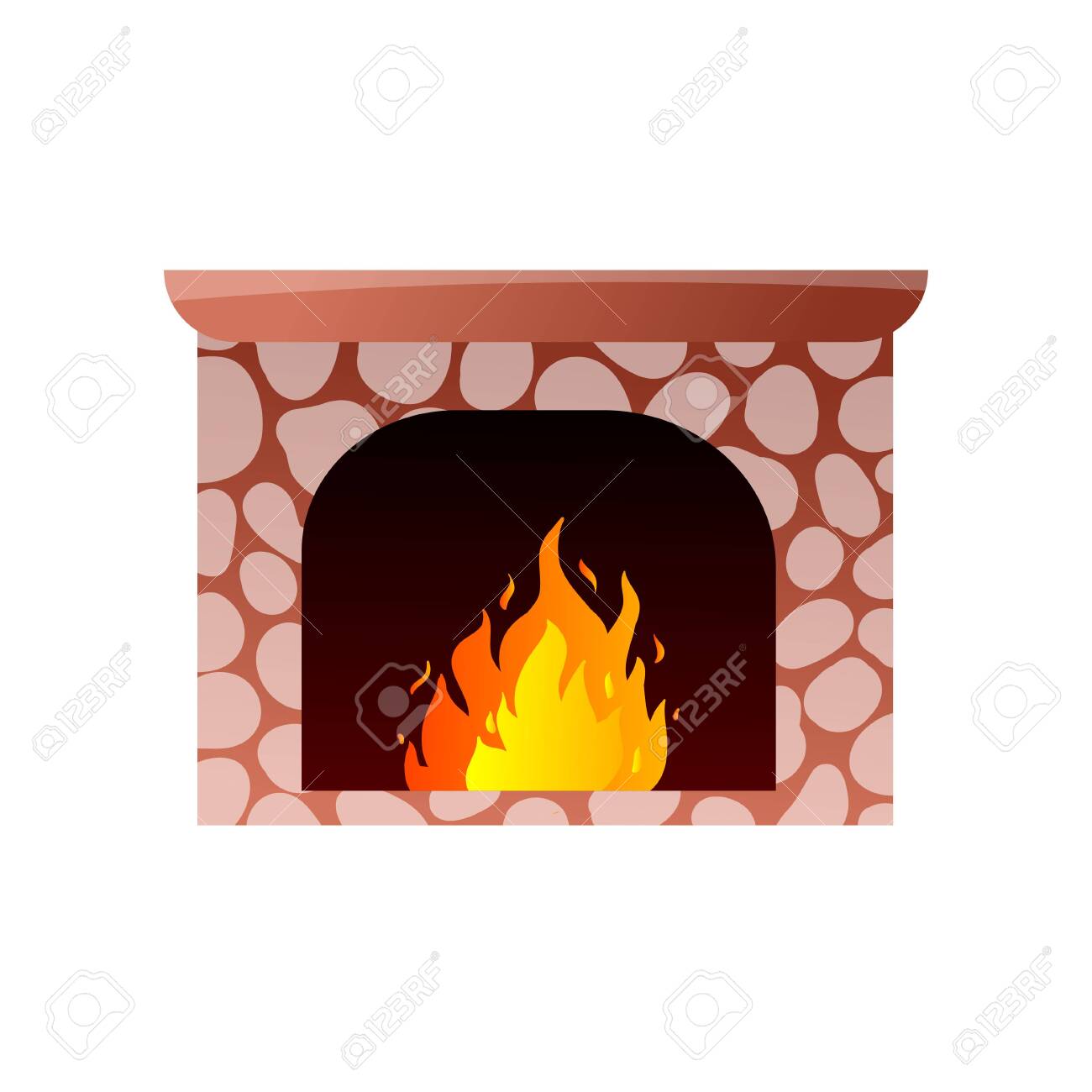 Red Stone Fireplace With Burning Hot Fire In Mountain Wood House Royalty Free Cliparts Vectors And Stock Illustration Image 123941430 red stone fireplace with burning hot fire in mountain wood house