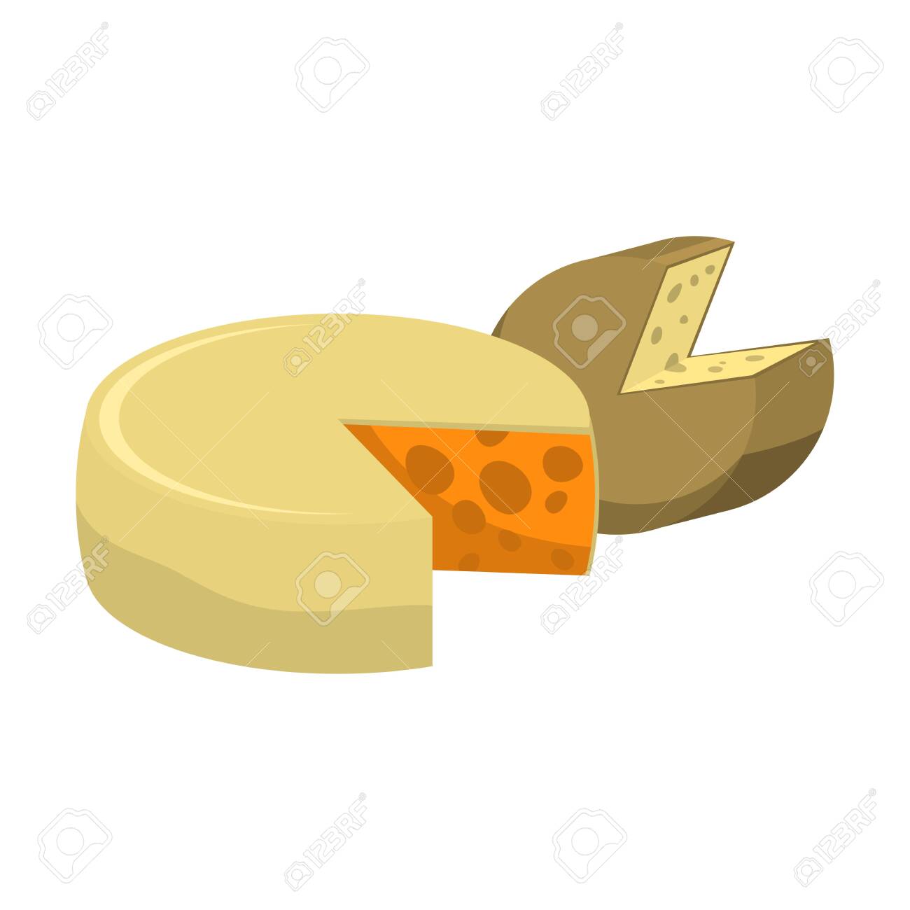 Yellow And Red Cheese Heads With Pieces Missing Illustration Royalty Free Cliparts Vectors And Stock Illustration Image 134460364