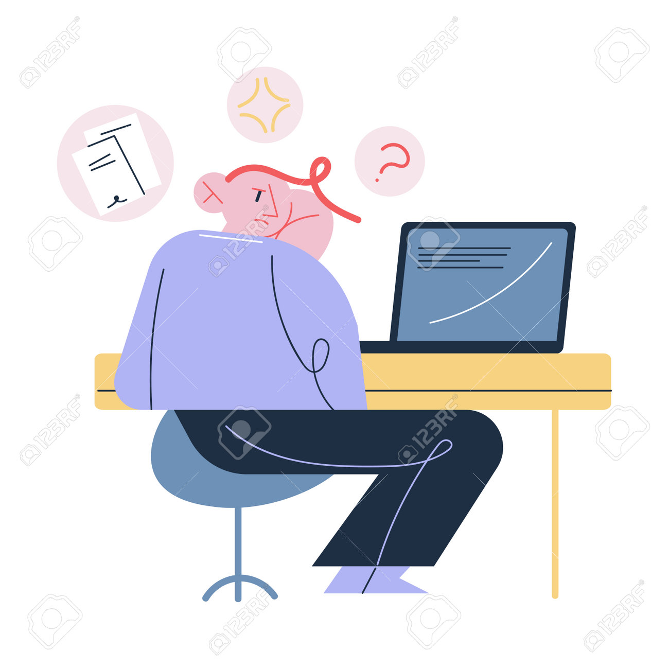 Young unhappy man worker sitting in office thinking of plenty things to do - 164874017 Young unhappy man worker sitting in office thinking of plenty things to do - 164874017