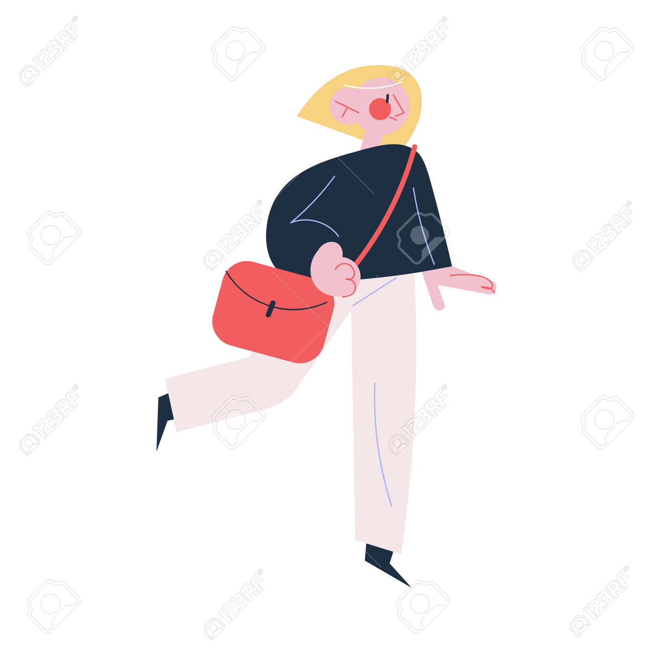 Smiling blonde girl child teen student or pupil going with bag to school - 164877078 Smiling blonde girl child teen student or pupil going with bag to school - 164877078