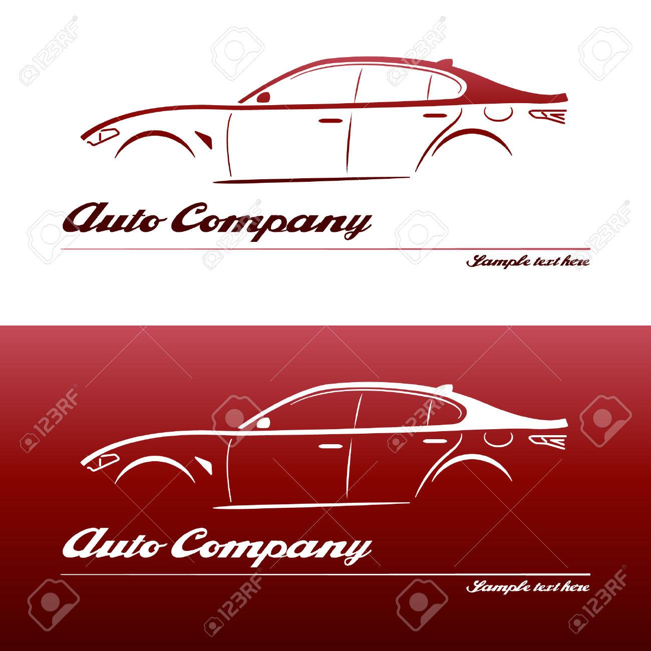 logo design element with business card template on white and car card template