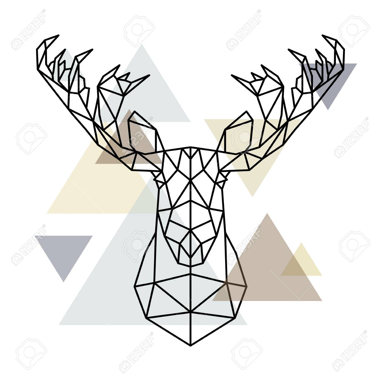 Moose Head, Geometric Lines Silhouette Isolated On Scandinavian Background.  Polygonal Style. Scandinavian Style. Royalty Free SVG, Cliparts, Vectors,  and Stock Illustration. Image 89963447., image size:1300x1300
