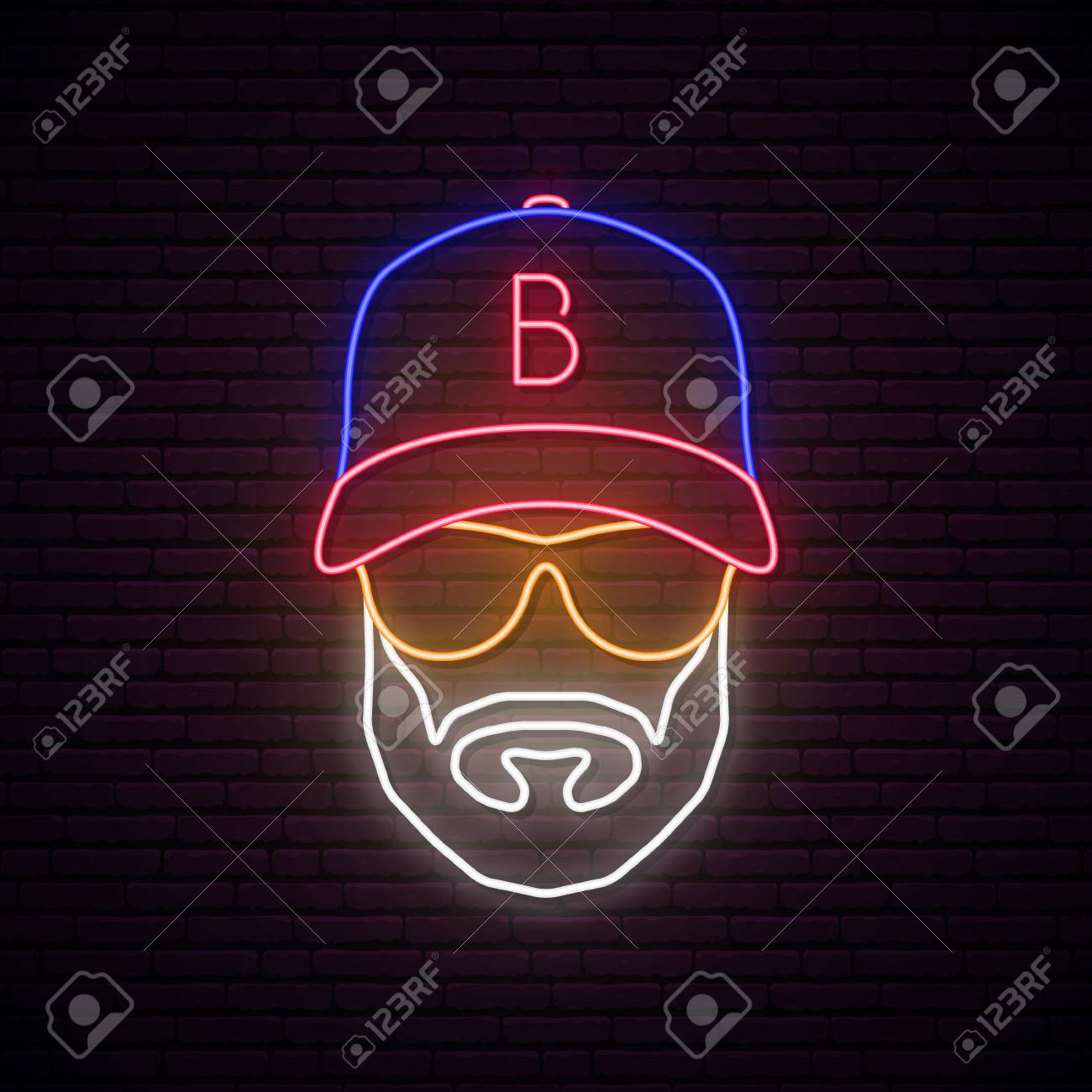 neon baseball cap