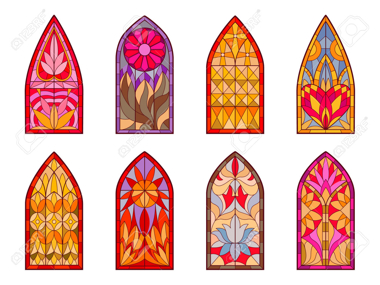 アメリカ ステンドグラス 中世風 教会風 花文様バラ窓グラスマスターズ社 花紋様 アメリカ ステンドグラス 中世風 教会風 花文様バラ窓グラスマスターズ