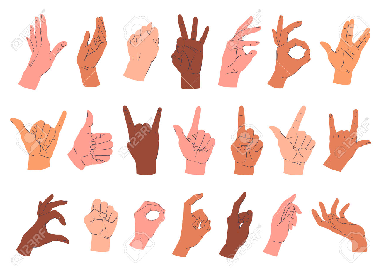 Premium Vector Handshake icon of various skin tones hand gesture emoji vector illustration