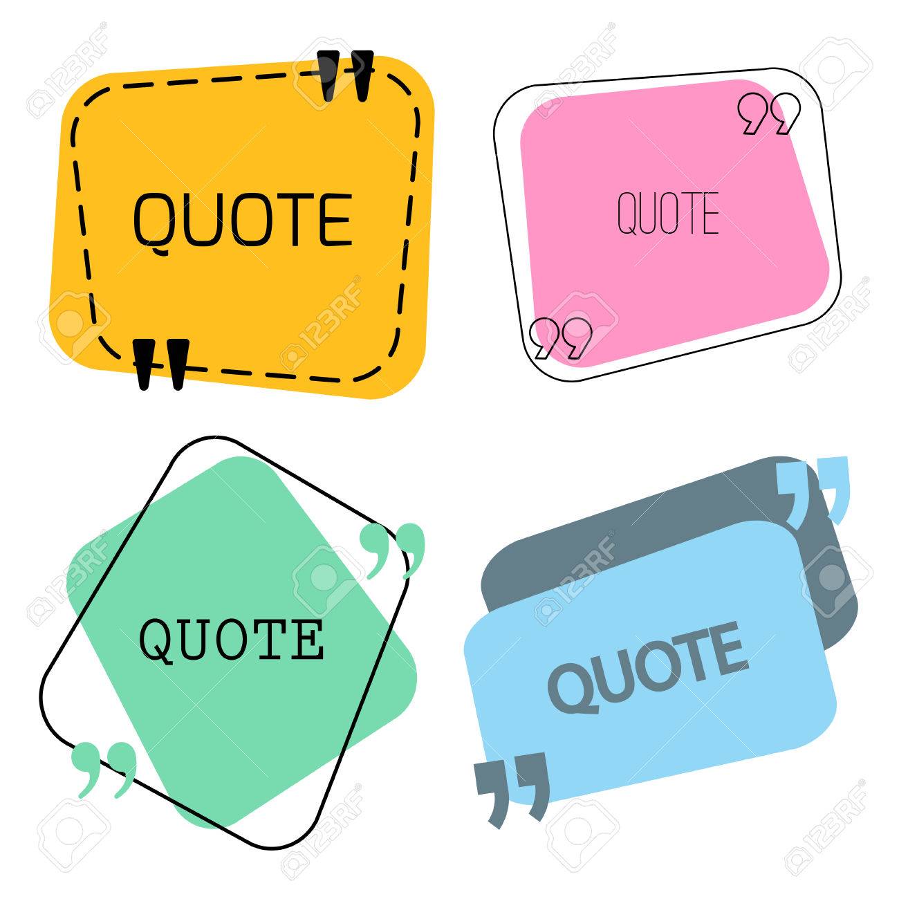quotes frame and sign set vector stock illustration for chat
