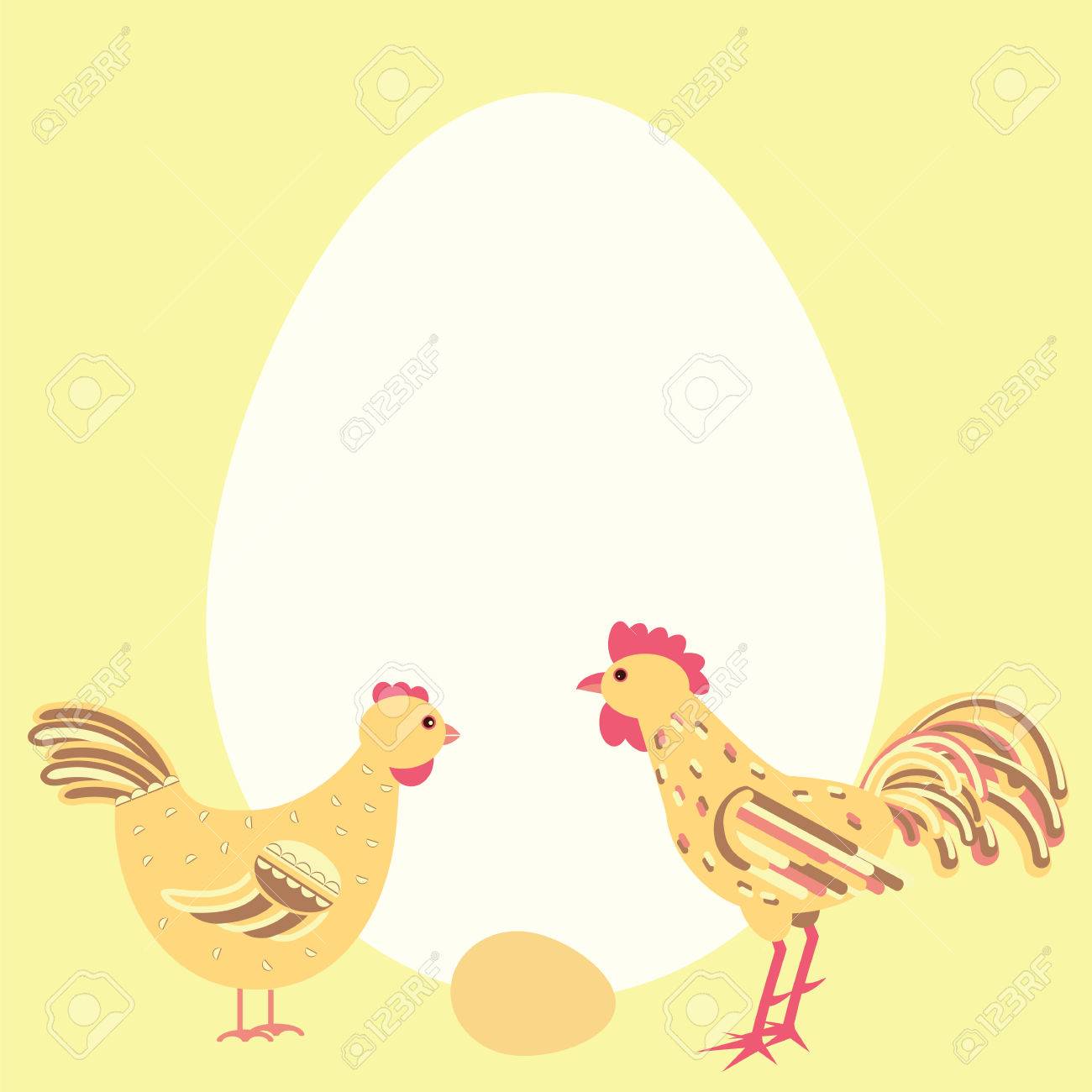 greeting card template with new born chicken stock vector