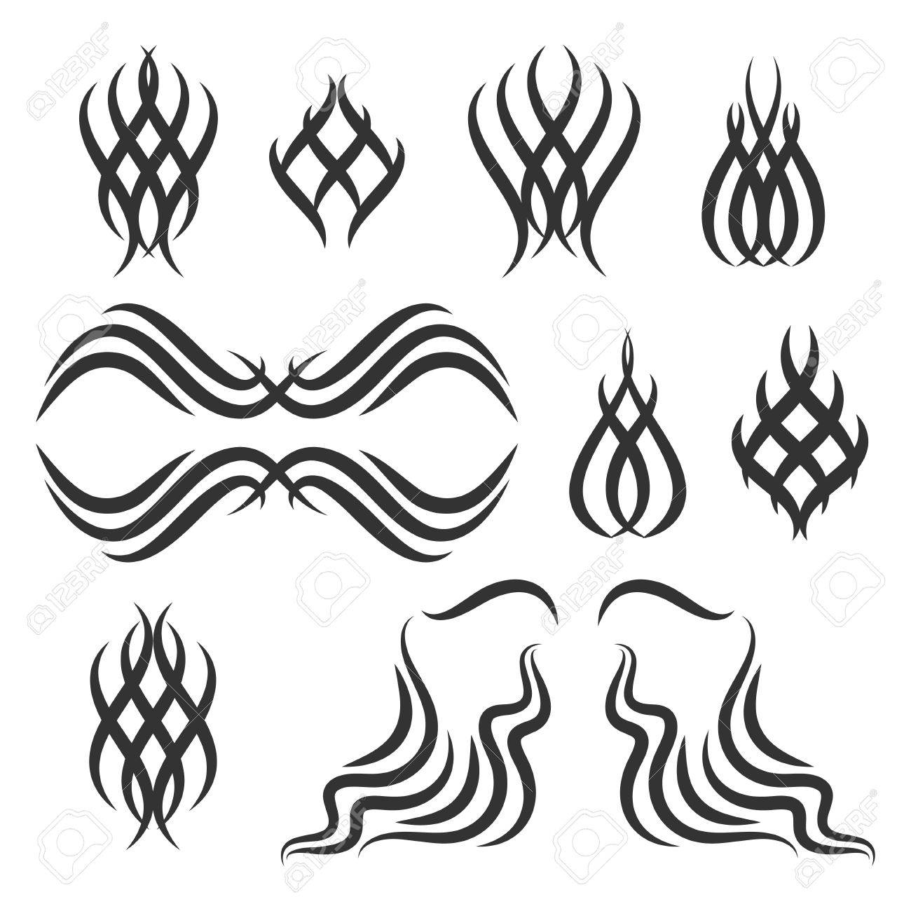Simple tribal element set. Stock vector illustration of dingbat..