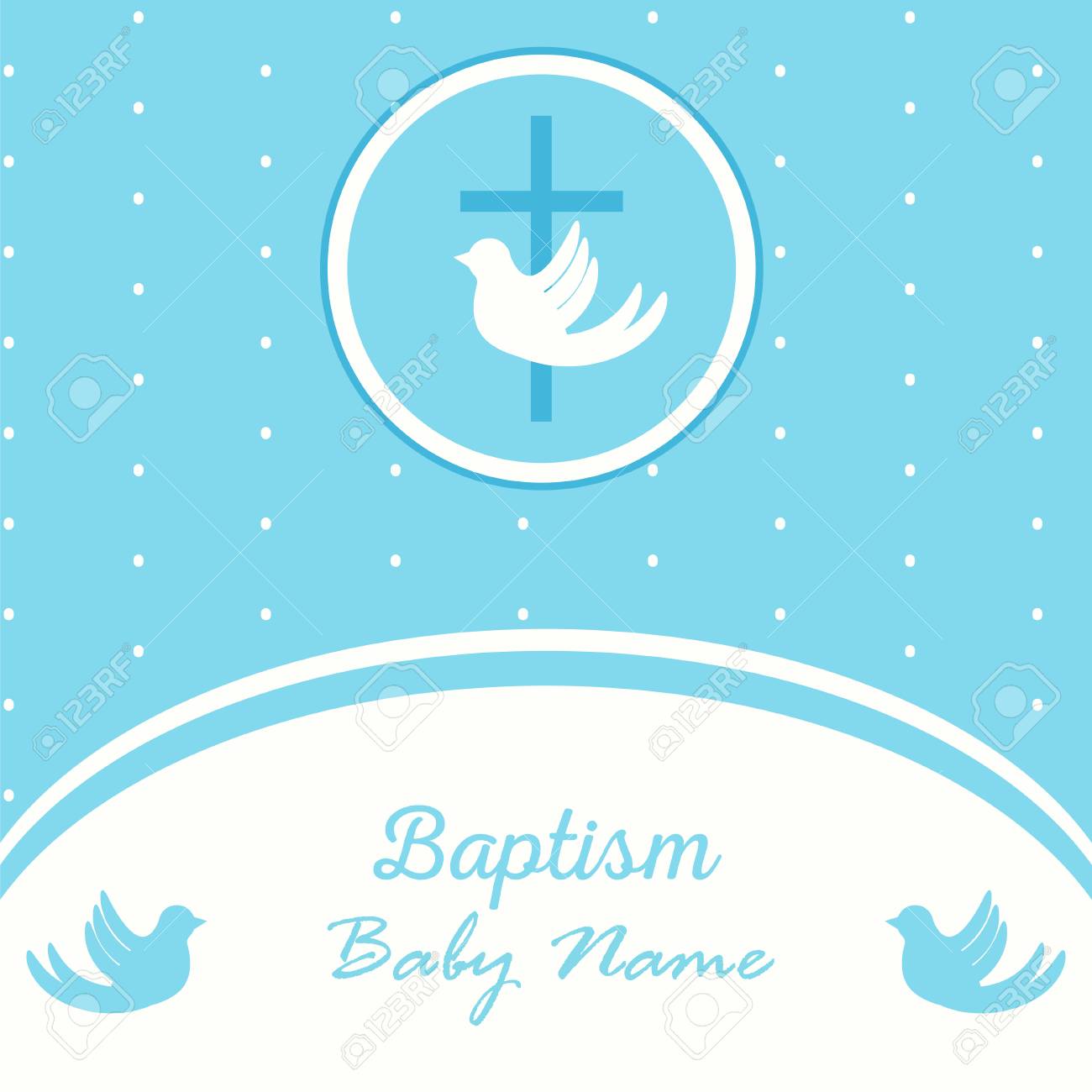 Baptism Invitation Card Template. Stock Vector Illustration For Intended For Baptism Invitation Card Template