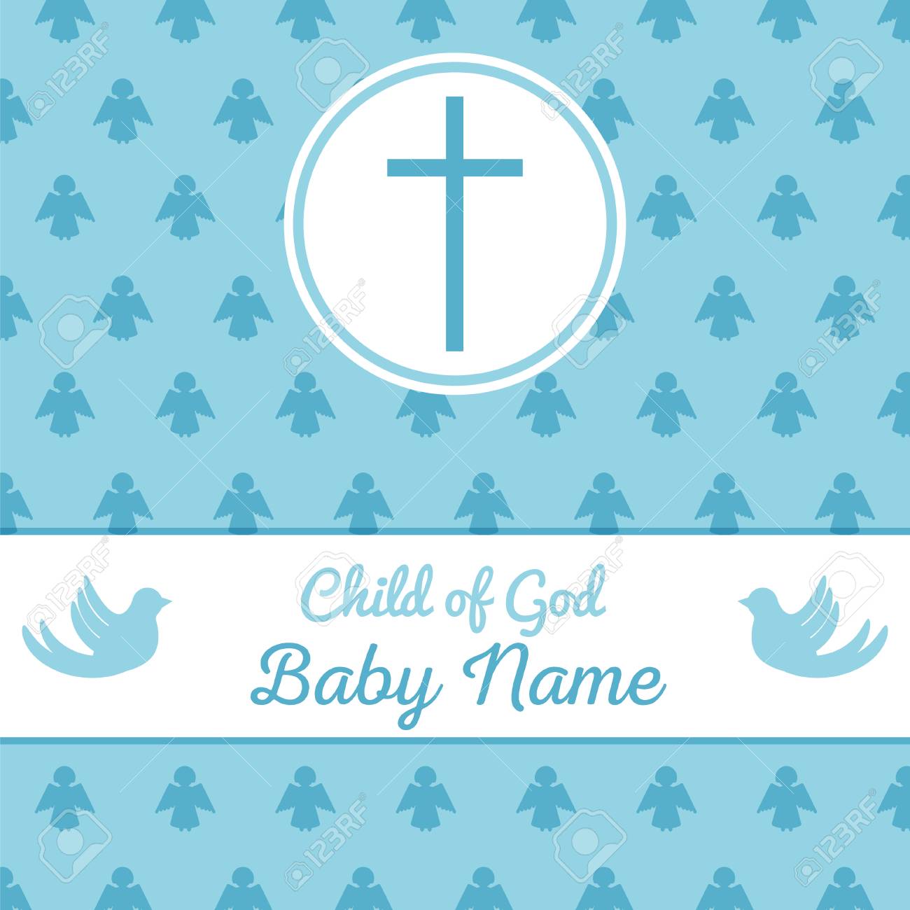 baptism invitation card template stock vector illustration for baby baptism invitation
