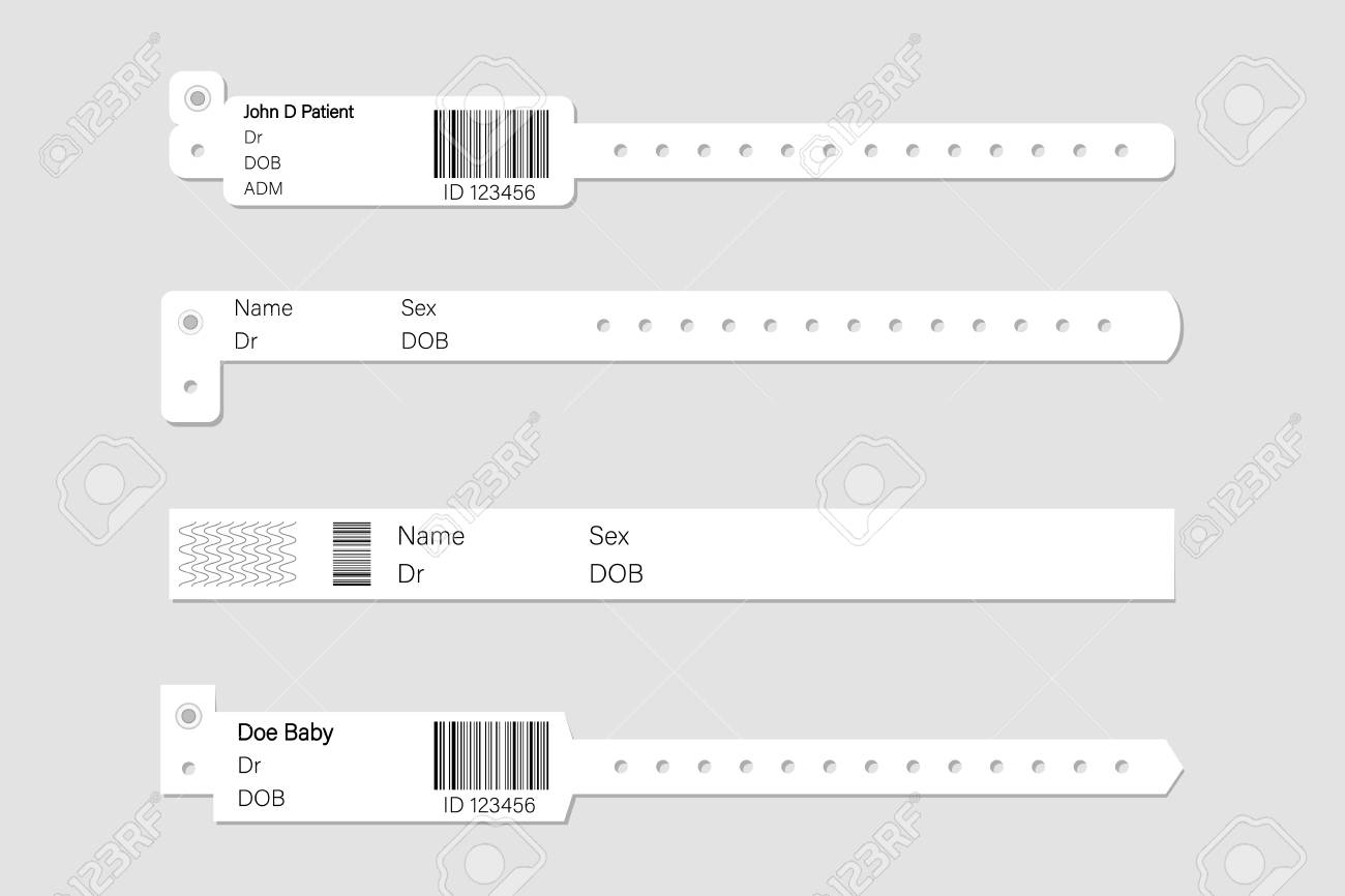 wristband template set stock vector illustration of white clean