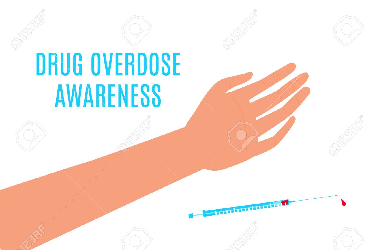 drug overdose awareness day with an arm and a syringe - 123140312 drug overdose awareness day with an arm and a syringe - 123140312