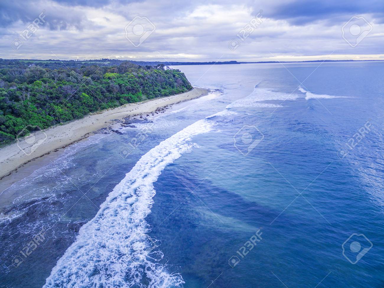 ocean beach aerial drone photography stock photo picture and