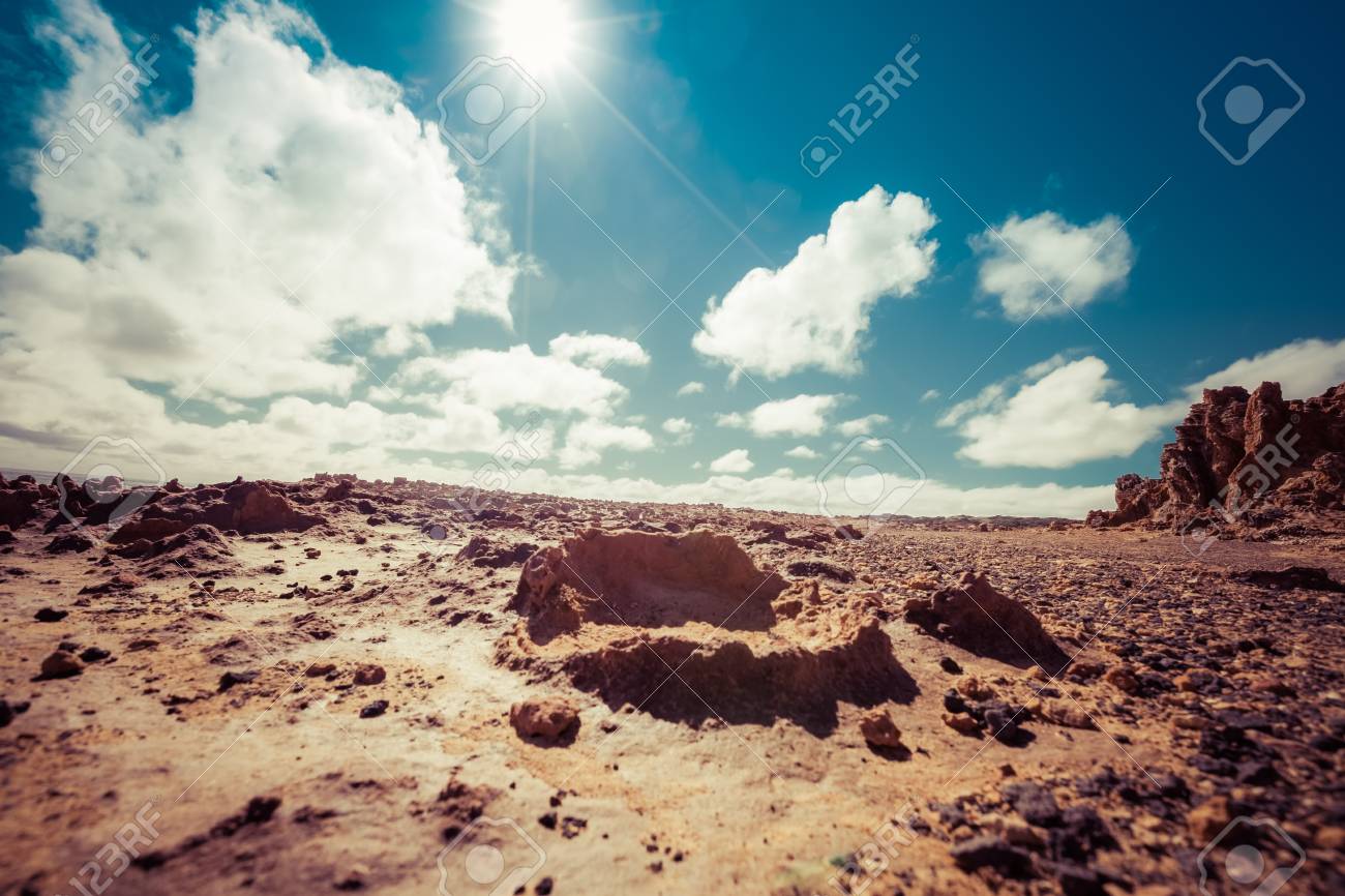 Desert Landscape Barren Land Under Hot Shining Sun Stock Photo Picture And Royalty Free Image Image 90770499