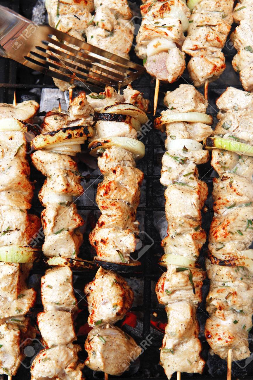 Saine Shish Kebab Poulet Grillé Barbecue De Viande Sur Des Saine Shish Kebab Poulet Grillé Barbecue Viande Turque Sur
