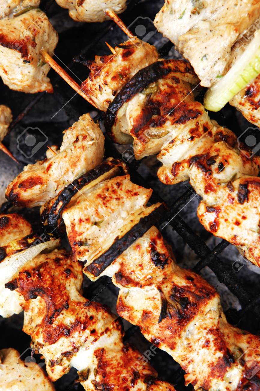 Saine Shish Kebab Poulet Grillé Barbecue De Viande Sur Des Saine Shish Kebab Poulet Grillé Barbecue Viande Turque Sur