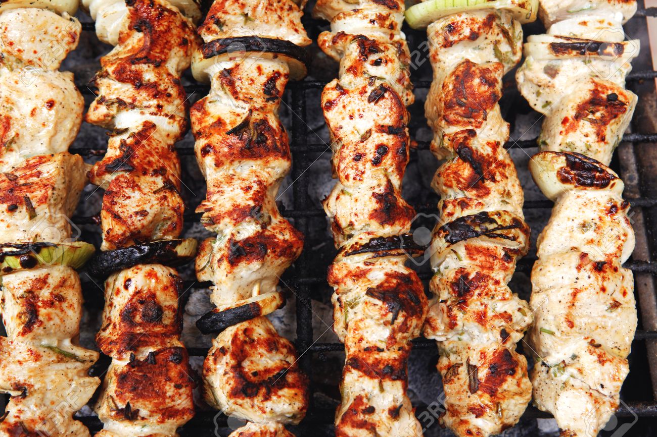 Saine Shish Kebab Poulet Grillé Barbecue De Viande Sur Des Saine Shish Kebab Poulet Grillé Barbecue Viande Turque Sur