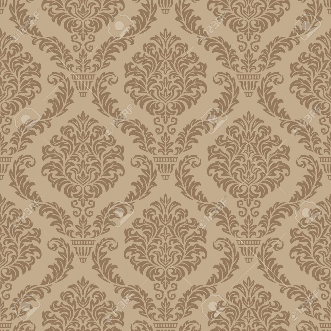 シームレスなダマスク織壁紙 のイラスト素材 ベクタ Image