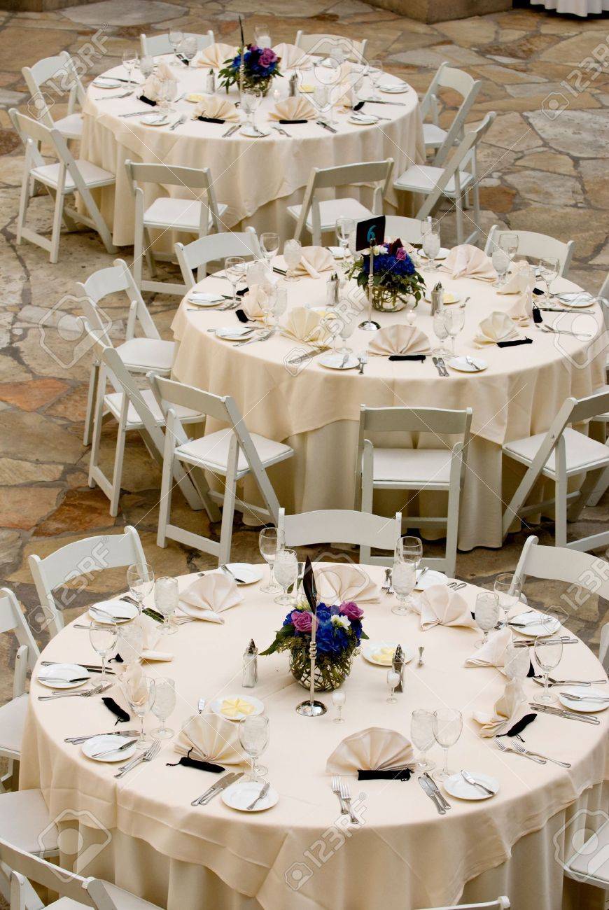 Image Of Tables Set For An Event Party Or Wedding Reception Stock - Stock Photo Image Of Tables Set For An Event Party Or Wedding Reception image of tables set for an event party or wedding reception stock - stock photo image of tables set for an event party or wedding reception